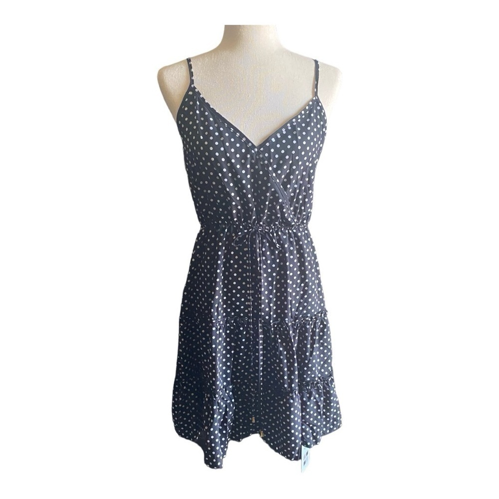 NWT-USTYLE-BLACK WITH WHITE POLKA DOT DRESS-SIZE MEDIUM